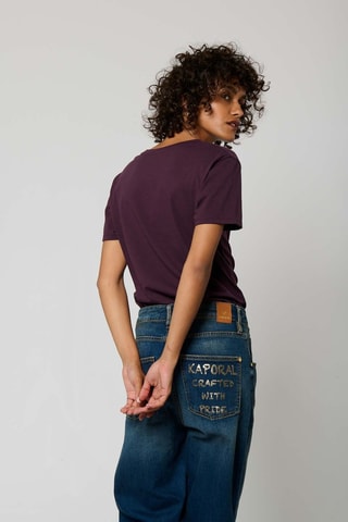 T-shirt em algodão biológico Signe - Violeta