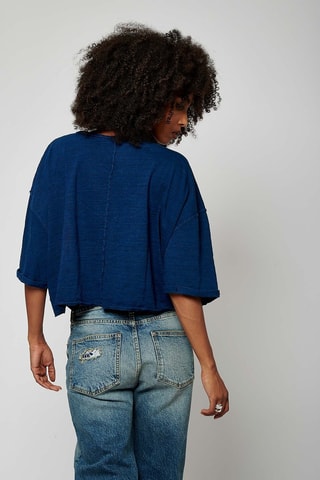 T-shirt oversize em algodão biológico Steal - Índigo
