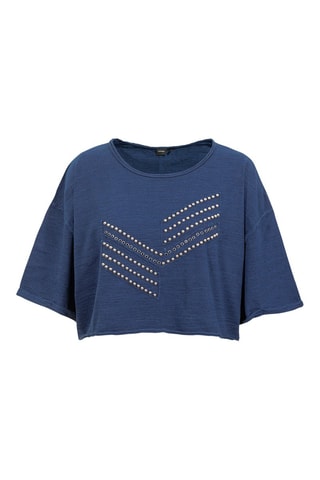 T-shirt oversize em algodão biológico Steal - Índigo