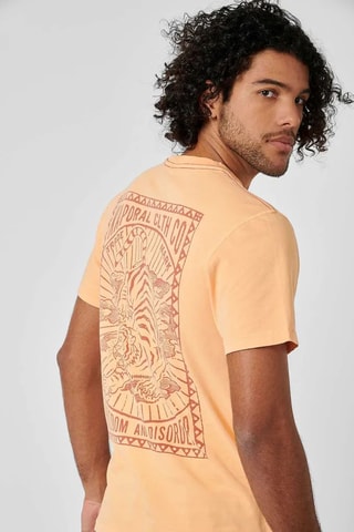 T-shirt regular em algodão biológico Buck - Pêssego