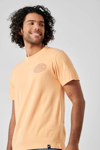 T-shirt regular em algodão biológico Buck - Pêssego