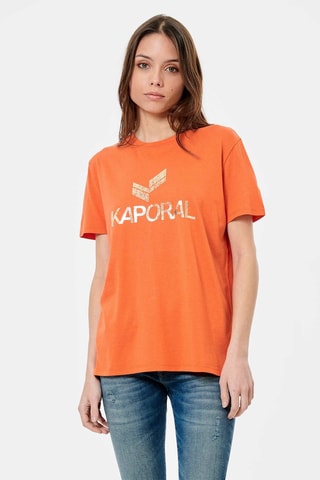 T-shirt em algodão biológico Lemil - Laranja