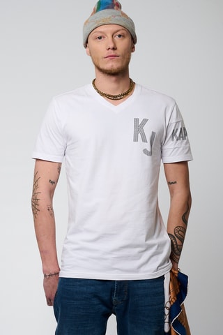 T-shirt slim Barny - Branco