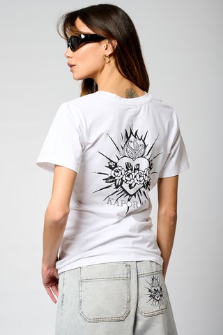 T-shirt em algodão biológico Valm - Branco