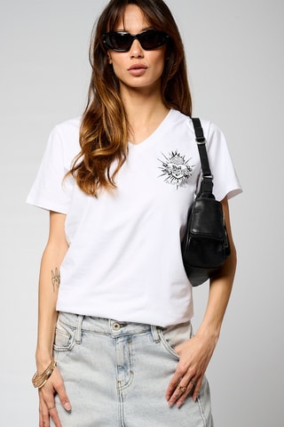 T-shirt em algodão biológico Valm - Branco