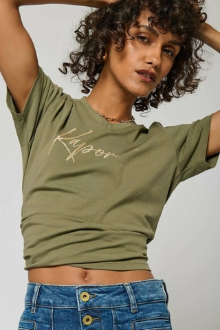 T-shirt em algodão biológico Signe - Caqui