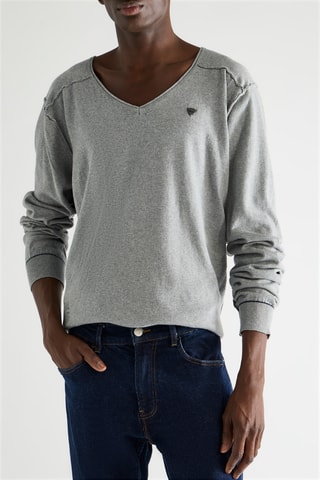 Camisola em algodão biológico Kaci - Cinzento