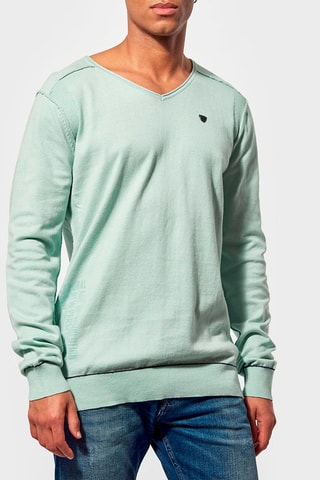 Camisola em algodão biológico Kaci Verde-água