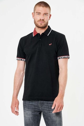 Polo em algodão biológico Tetro - Preto