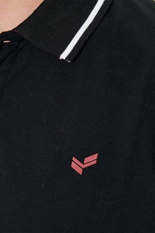 Polo em algodão biológico Tetro - Preto