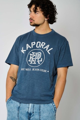 T-shirt regular em algodão biológico Viggo - Azul-marinho