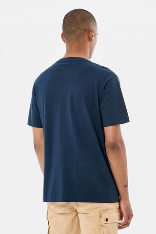 T-shirt em algodão biológico Tigau - Azul-marinho