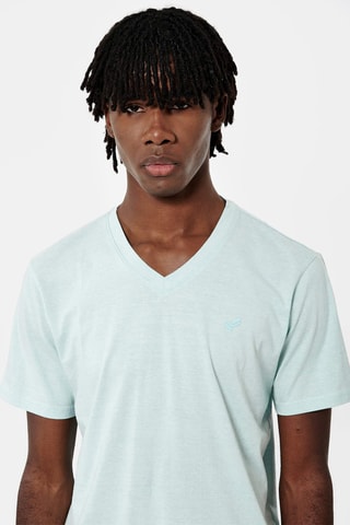 T-shirt em algodão biológico Save - Verde-água