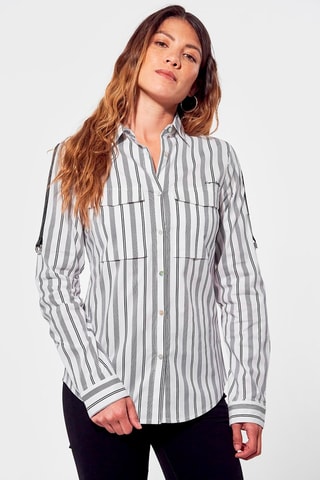 Camisa regular Vichy Creme