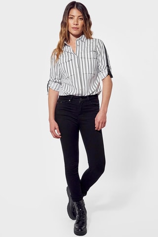 Camisa regular Vichy Creme