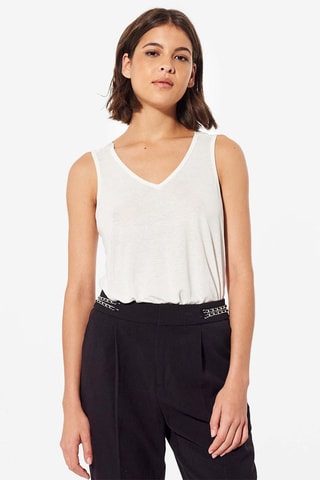 Camisola de alças em linho - Cru