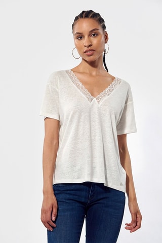 Top em linho Damn - Cru mesclado