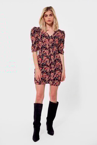 Vestido cintado Vista Preto