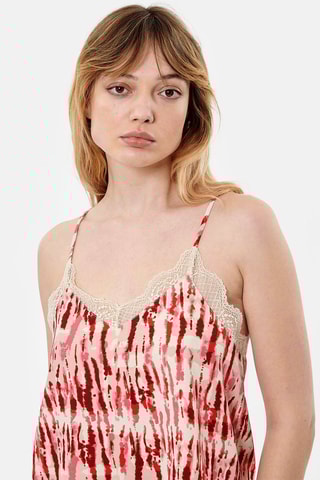 Camisola interior tie and dye Gany - Vermelho e cru
