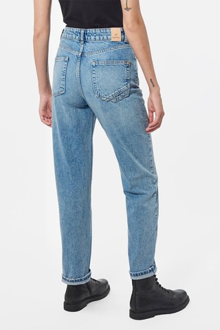 Calças de ganga mom de cintura alta Slan - Azul