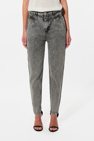 Calças de ganga corte cenoura slim Evita - Cinzento