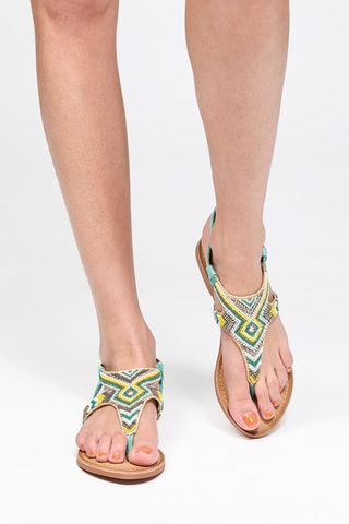 Sandálias em couro de cabra - Verde