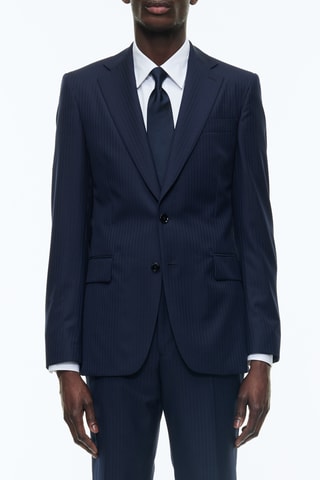 Costume regular en laine - Bleu marine