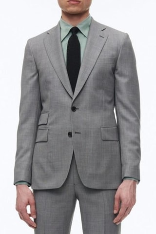 Costume ajusté en laine - Cendre