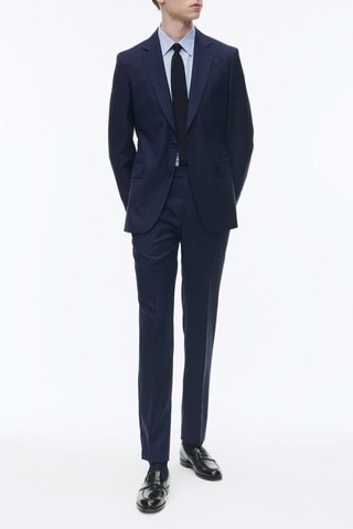 Costume 2 pièces ajusté en laine - Bleu marine