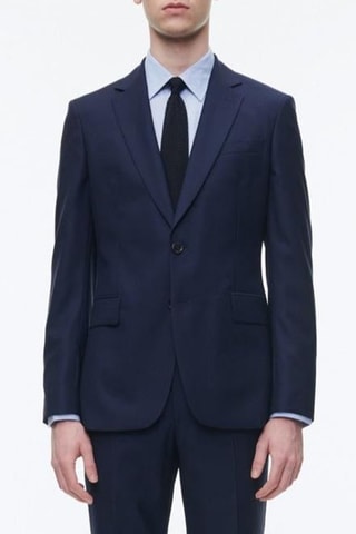 Costume 2 pièces ajusté en laine - Bleu marine