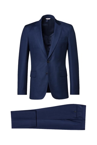 Costume 2 pièces ajusté en laine - Bleu marine