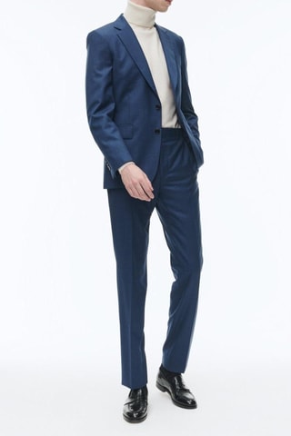 Costume ajusté en laine - Bleu de prusse