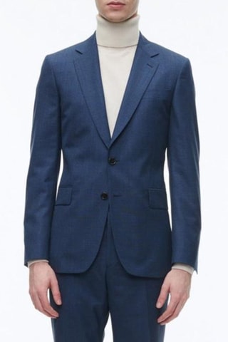 Costume ajusté en laine - Bleu de prusse