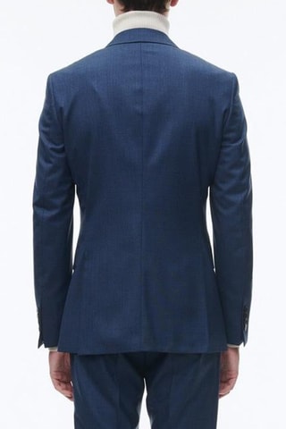 Costume ajusté en laine - Bleu de prusse