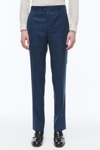 Costume ajusté en laine - Bleu de prusse