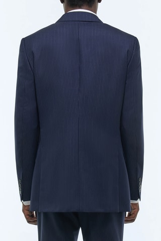 Costume ajusté en laine - Bleu marine