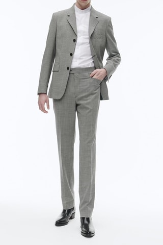 Costume ajusté en laine - Noir et blanc