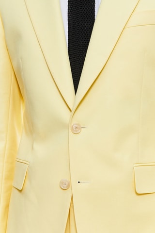 Costume ajusté en toile de coton - Jaune pastel