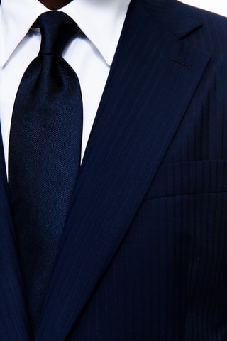 Costumé ajusté en laine - Bleu marine