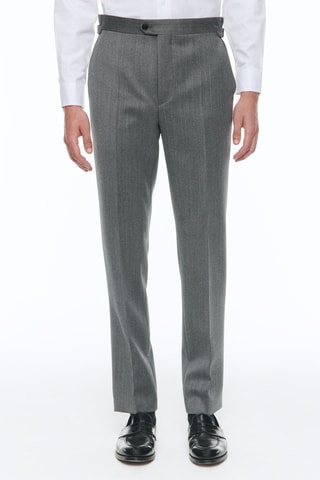 Costume croisé en laine - Gris chiné moyen