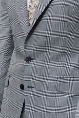 Costume ajusté en laine - Gris bleu