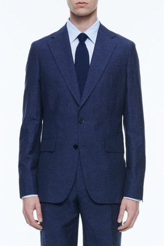 Costume droit en lin et en laine - Encre