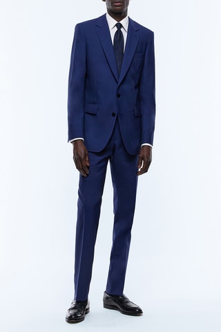 Costume ajusté en laine - Bleu de nimes