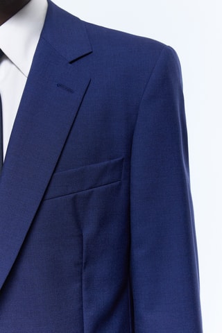 Costume ajusté en laine - Bleu de nimes