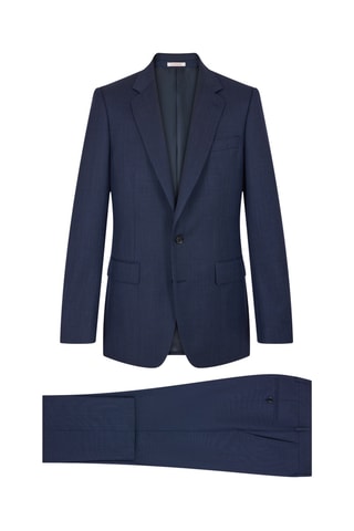 Costumé ajusté en laine - Bleu marine