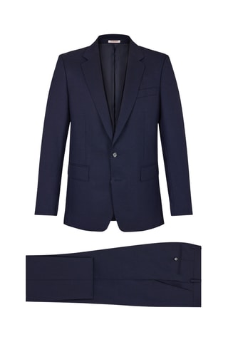 Costume ajusté en laine - Bleu marine