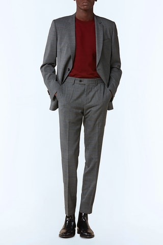 Costume ajusté en laine - Acier
