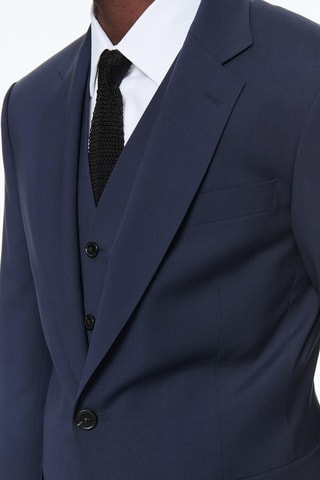 Costume 3 pièces en laine - Bleu marine