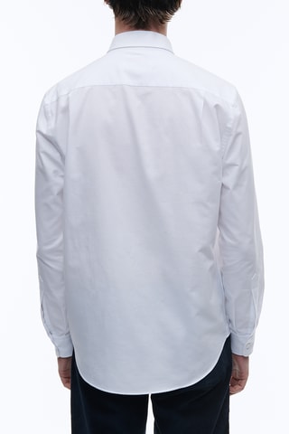 Chemise droite oxford - Blanc