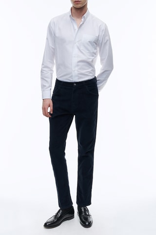 Chemise droite oxford - Blanc